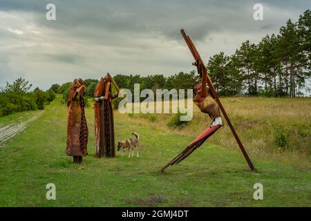 Geisain der Rhön, Deutschland- August 2021: Weg der Hoffnung an der ehemaligen innerdeutschen Grenze Stockfoto