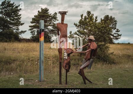 Geisain der Rhön, Deutschland- August 2021: Weg der Hoffnung an der ehemaligen innerdeutschen Grenze Stockfoto