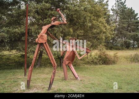 Geisain der Rhön, Deutschland- August 2021: Weg der Hoffnung an der ehemaligen innerdeutschen Grenze Stockfoto