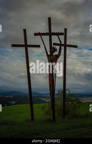 Geisain der Rhön, Deutschland- August 2021: Weg der Hoffnung an der ehemaligen innerdeutschen Grenze Stockfoto