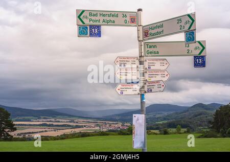 Wanderlandschaft an der ehemaligen innerdeutschen Grenze Stockfoto