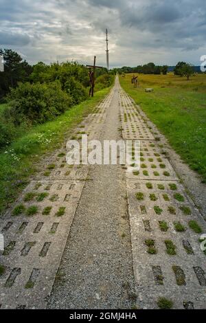 Wanderlandschaft an der ehemaligen innerdeutschen Grenze Stockfoto