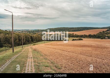 Landcsape entlang der innerdeutschen Grenze Stockfoto