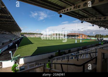 NEWCASTLE UPON TYNE, GROSSBRITANNIEN. 19. SEPTEMBER Kingston Park ist bereit für das Gallagher Premiership-Spiel zwischen Newcastle Falcons und Harlequins im Kingston Park, Newcastle am Sonntag, 19. September 2021. (Kredit: Chris Lishman | MI News) Kredit: MI Nachrichten & Sport /Alamy Live News Stockfoto