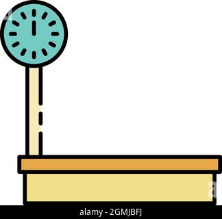 Symbol für Boxskalen. Umriss Boxen Skalen Vektor Symbol Farbe flach isoliert Stock Vektor