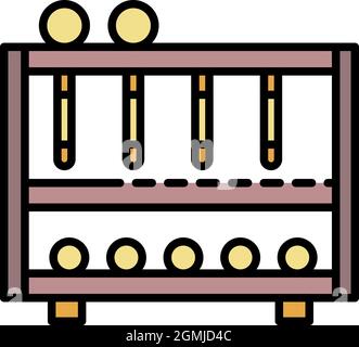 Symbol für Krocket-Ausrüstung. Kontur Krocket Ausrüstung Vektor Symbol Farbe flach isoliert Stock Vektor
