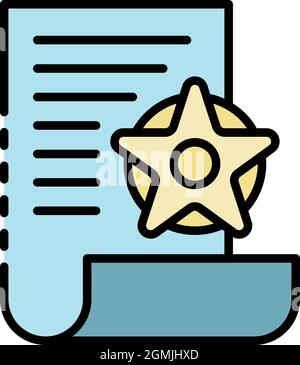 Magisches Papyrus-Symbol. Umrisse magische Papyrus Vektor Symbol Farbe flach isoliert Stock Vektor