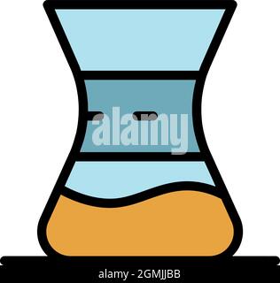 Symbol für Kaffeekocher. Kontur Kaffeebecher Vektor Symbol Farbe flach isoliert Stock Vektor