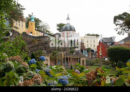 Portmeirion Gesamtansicht Stockfoto