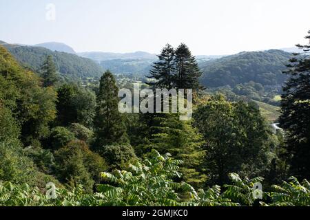 Val of Ffestiniog von Plas Tan y Bwlch aus gesehen Stockfoto