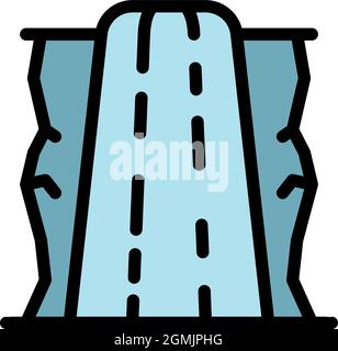 Überlappend. Kontur kaskadierende Vektor Symbol Farbe flach isoliert Stock Vektor