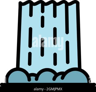 Symbol für den Wasserfall der Natur. Umriss Natur Wasserfall Vektor Symbol Farbe flach isoliert Stock Vektor