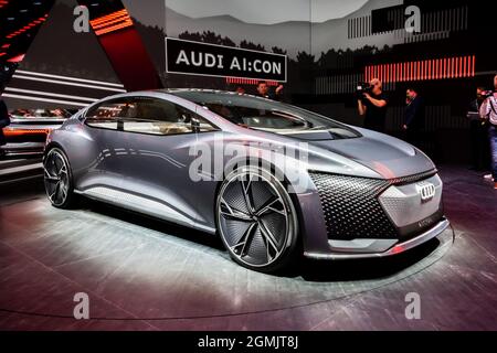 Audi AI CON autonome Luxuslimousine präsentiert auf der IAA in Frankfurt. Deutschland - 10. September 2019 Stockfoto