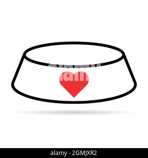 Schüssel Symbol für Haustier, Lebensmittel Zeichen isoliert auf Hintergrund, Vektor-Illustration, Mahlzeit Abendessen Symbol Design . Stock Vektor