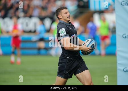 Newcastle, Großbritannien. März 2021. NEWCASTLE UPON TYNE, GROSSBRITANNIEN. 19. SEPTEMBER Adam Radwan von Newcastle Falcons, aufgenommen während des Spiels der Gallagher Premiership zwischen Newcastle Falcons und Harlequins im Kingston Park, Newcastle am Sonntag, 19. September 2021. (Kredit: Chris Lishman | MI News) Kredit: MI Nachrichten & Sport /Alamy Live News Stockfoto