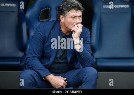 Roma, Italien. September 2021. Walter Mazzarri Trainer von Cagliari während der Serie A Fußballspiel zwischen SS Lazio und Cagliari Calcio im Olimpico Stadion in Rom (Italien), 19. September 2021. Foto Antonietta Baldassarre/Insidefoto Kredit: Insidefoto srl/Alamy Live News Stockfoto