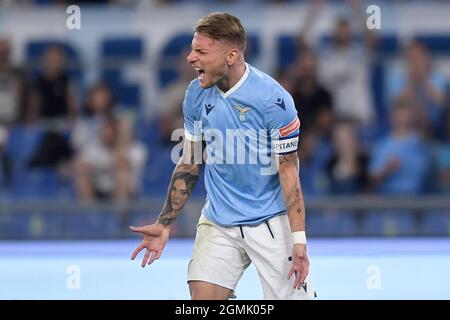 Roma, Italien. September 2021. Ciro unbeweglich der SS Lazio während der Serie A Fußballspiel zwischen SS Lazio und Cagliari Calcio im Olimpico-Stadion in Rom (Italien), 19. September 2021. Foto Antonietta Baldassarre/Insidefoto Kredit: Insidefoto srl/Alamy Live News Stockfoto