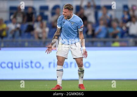 Roma, Italien. September 2021. Ciro unbeweglich der SS Lazio während der Serie A Fußballspiel zwischen SS Lazio und Cagliari Calcio im Olimpico-Stadion in Rom (Italien), 19. September 2021. Foto Antonietta Baldassarre/Insidefoto Kredit: Insidefoto srl/Alamy Live News Stockfoto