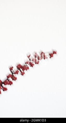 Großer Zweig der tropischen Pflanze mit roten Beeren abstrakte Zusammensetzung weißen Hintergrund Stockfoto