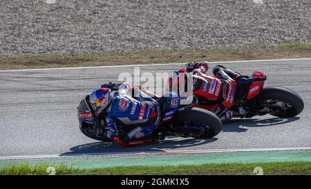 Barcelona, Spanien. September 2021. Race2, World Superbike - SBK in Barcelona, Spanien, September 19 2021 Quelle: Independent Photo Agency/Alamy Live News Stockfoto