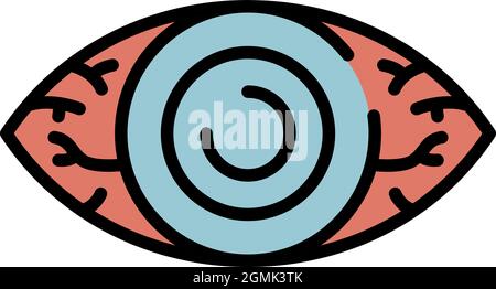 Symbol für müde Augen. Kontur müde Auge Vektor Symbol Farbe flach isoliert Stock Vektor