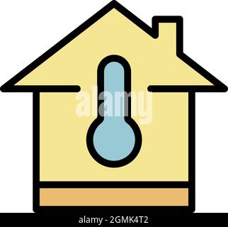 Symbol für die Temperatureinstellung. Kontur Temperaturanpassung Vektor Symbol Farbe flach isoliert Stock Vektor