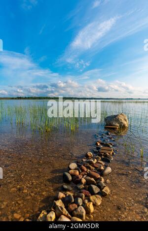 Schönes Seeufer der Duncan Bay im Cheboygan State Park im Norden von Michigan. Stockfoto