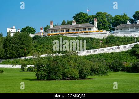 Historisches Fort auf Mackinac Island, Michigan Stockfoto