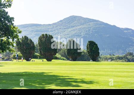 Seegärten im Muckross House aus dem 19. Jahrhundert, im Nationalpark, Killarney (Cill Airne), County Kerry, Republik Irland Stockfoto