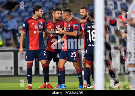 Rom, Italien. 19. Sep, 2021. Während des vierten Tages der Serie A Meisterschaft SS Lazio gegen Cagliari Calcio am 19. September 2021 im Stadio Olimpico in Rom, Italien (Foto von Domenico Cippitelli/Pacific Press) Quelle: Pacific Press Media Production Corp./Alamy Live News Stockfoto