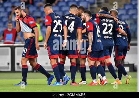 Rom, Italien. 19. Sep, 2021. Während des vierten Tages der Serie A Meisterschaft SS Lazio gegen Cagliari Calcio am 19. September 2021 im Stadio Olimpico in Rom, Italien (Foto von Domenico Cippitelli/Pacific Press) Quelle: Pacific Press Media Production Corp./Alamy Live News Stockfoto