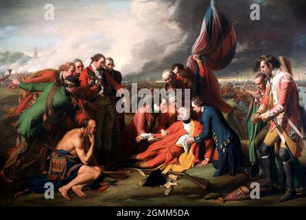Der Tod von General Wolfe auf der Ebene Abrahams. Gemälde von Benjamin West Stockfoto