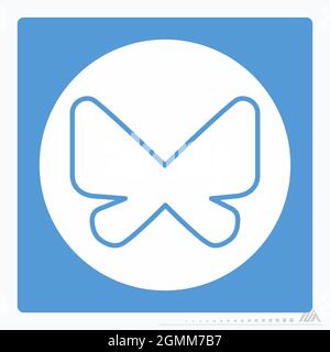Icon Vector of Butterfly - White Moon Style - einfache Illustration, editierbare Kontur, Design Template Vektor, gut für Drucke, Poster, Werbung, Stock Vektor