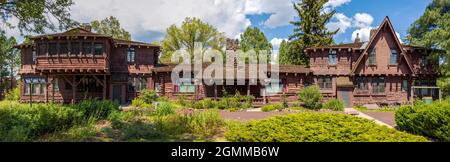 Flagstaff, Arizona - 11. September 2021: Riordan Mansion State Historic Park. Das Herrenhaus wurde vom Architekten Charles Whittlesey entworfen Stockfoto