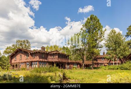 Flagstaff, Arizona - 11. September 2021: Riordan Mansion State Historic Park. Das Herrenhaus wurde vom Architekten Charles Whittlesey entworfen Stockfoto