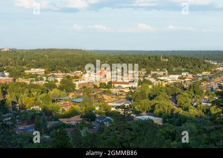 Luftaufnahme über Flagstaff, Arizona, von der Stadt aus Blick in der Nähe des Lower Observatory Stockfoto