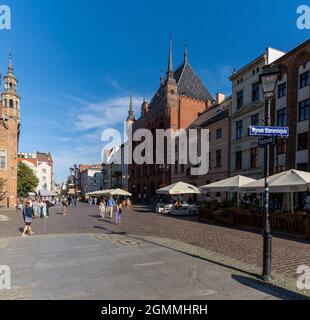 Torun, Polen - 6. September 2021: Blick auf die historische Altstadt in der Innenstadt von Torun Stockfoto