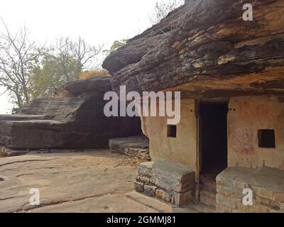 Carving in udayagiri Höhlen bhopal madhya pradesh indien Stockfoto