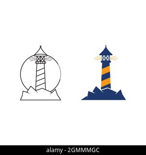 Light House Logo Symbol Vorlage vector Illustration Stockfoto