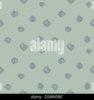 Abstrakte geometrische Formen auf einem pastellfarbenen aschgrauen Hintergrund. Nahtloses Muster, Muster für Textilien, Bezüge, Kleidung. Stock Vektor