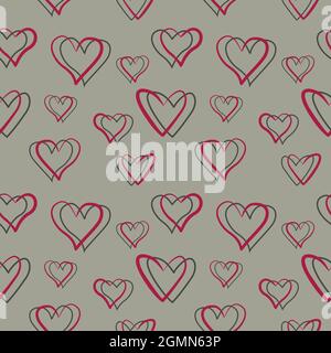 Romantischer Hintergrund mit Herzen, Ideen für Valentinstag, Banner, Plakate - nahtloses Muster. Vektor, eps. Stock Vektor