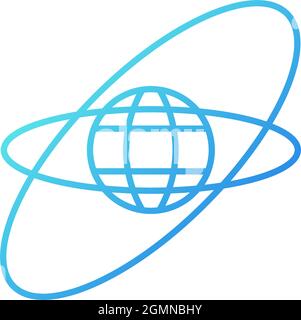 Satellitenorbits, Trajektorien Gradient lineares Vektorsymbol Stock Vektor
