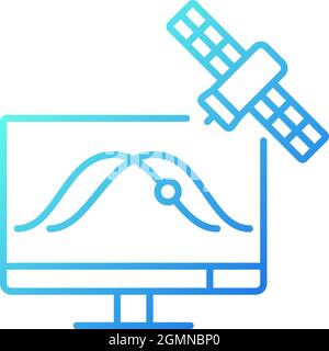 Symbol für linearen Vektor des Gradienten zur Satellitenverfolgung Stock Vektor