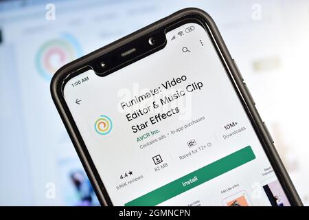 Neu Delhi, Indien 10. April 2020:- Funimate Video Editor Application Stockfoto