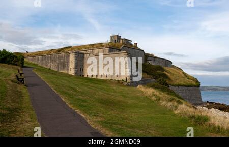 Editorial Weymouth, UK - 11. September 2021: NoDas Fort in der englischen Stadt Weymouth in Dorset, einem historischen Seefort an der jurassic Coast. Stockfoto