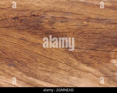 Selektiver Fokus auf dunkle und schöne Holzstruktur Hintergrundfläche mit altem Naturholzmuster. Braune Holzstruktur für Design und Dekoration. Stockfoto