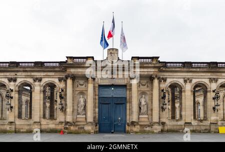 Ein Bild vom Hôtel de Ville, dem Rathaus von Bordeaux. Stockfoto