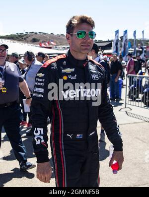 September 19 2021 Monterey, CA, USA Team-Penske-Fahrer wird während des NTT Firestone Grand Prix von Monterey Race auf dem WeatherTech Raceway Laguna Seca Monterey, CA Thurman James / CSM in der Box an die Macht kommen Stockfoto