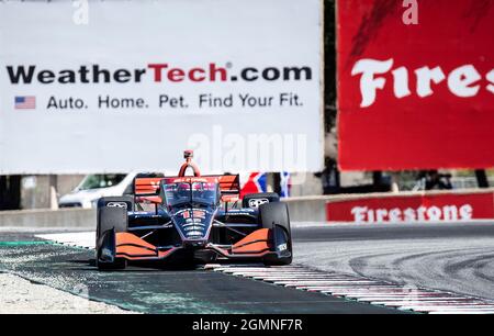 September 19 2021 Monterey, CA, USA Team-Penske-Fahrer wird aus der 11. Runde beim NTT Firestone Grand Prix von Monterey Race auf dem WeatherTech Raceway Laguna Seca Monterey, CA, Thurman James/CSM, Power holen Stockfoto