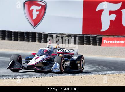 September 19 2021 Monterey, CA, USA Team Penske Fahrer Josef Newgarden kommt aus Kurve 3 während des NTT Firestone Grand Prix von Monterey Rennen auf dem WeatherTech Raceway Laguna Seca Monterey, CA Thurman James/CSM Stockfoto